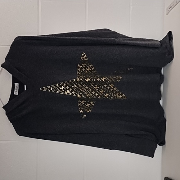 Lauren Moshi Gold Chain Graphic Thumbholes So Soft Cotton Blend OverSized Hoodie - Picture 1 of 12